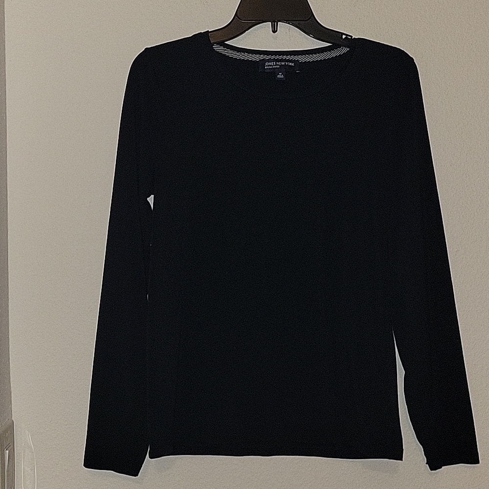 Jones New York LS Black Tee/ Layering Top, M, EUC, Like New